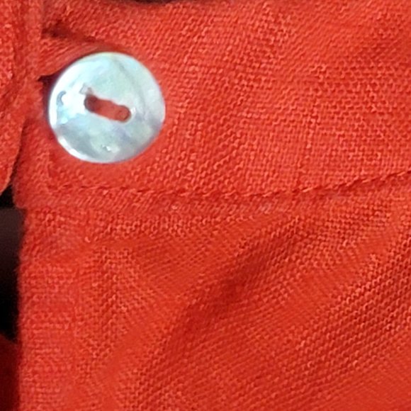 Sigrid Olsen Orange High Low Linen Dress Size Small - Picture 2 of 2